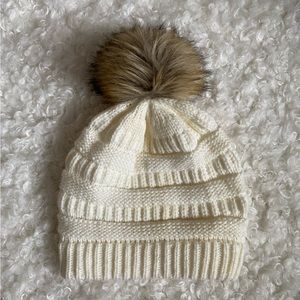 Cream Knit Beanie